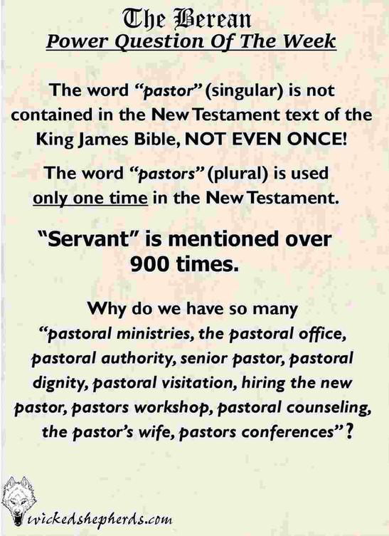 The pastor - never mentioned in the Bible