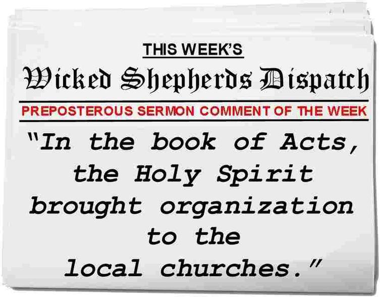 Did the holy spirit bring organization to the church