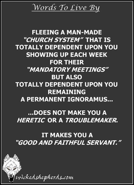 Fleeing a man-made church system
