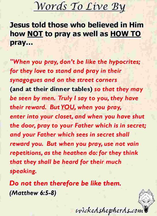 How NOT to pray