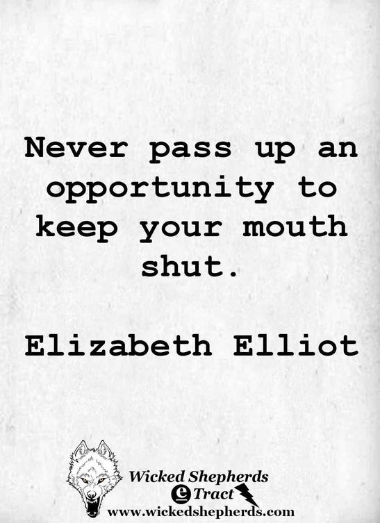 Keeping your mouth shut