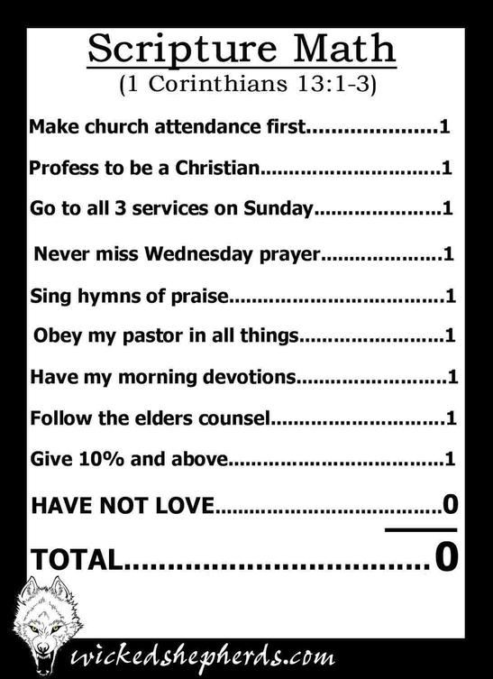 Scripture math and having not love