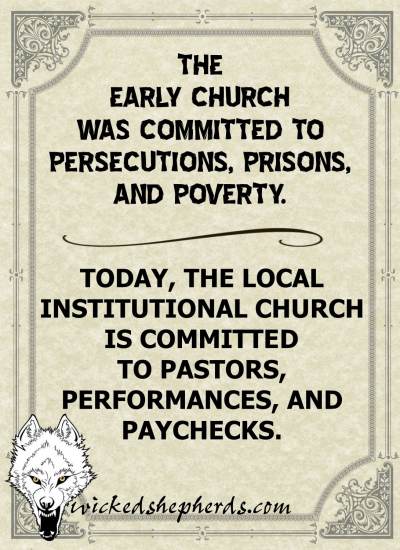The early church versus the church today