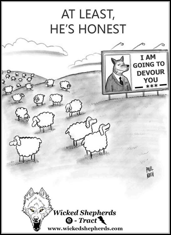Wolves at church devouring sheep