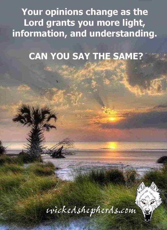 Your changing opinions and the Lord